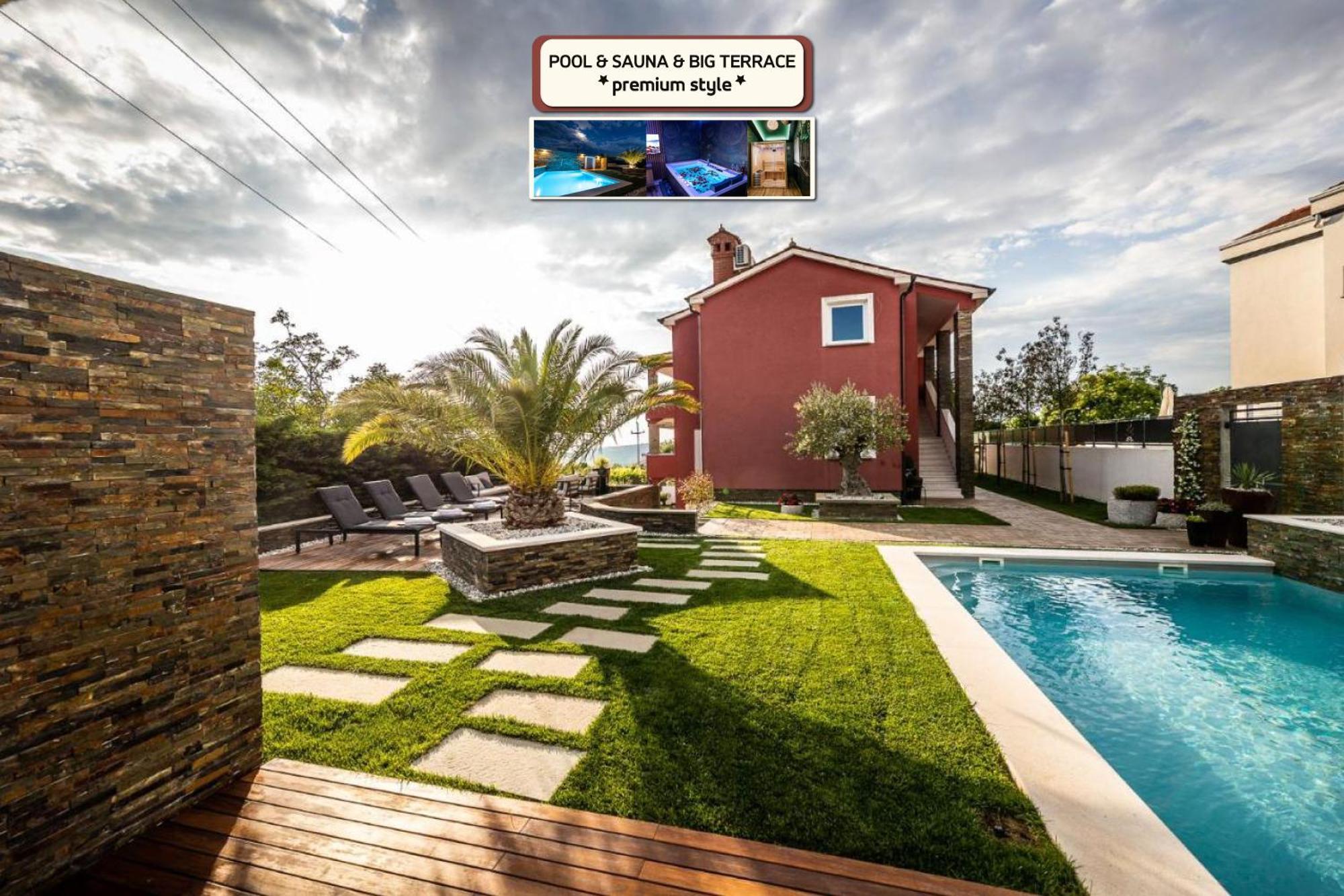 Villa Sunset Pool & Spa Apartments Zgornje Skofije Kültér fotó